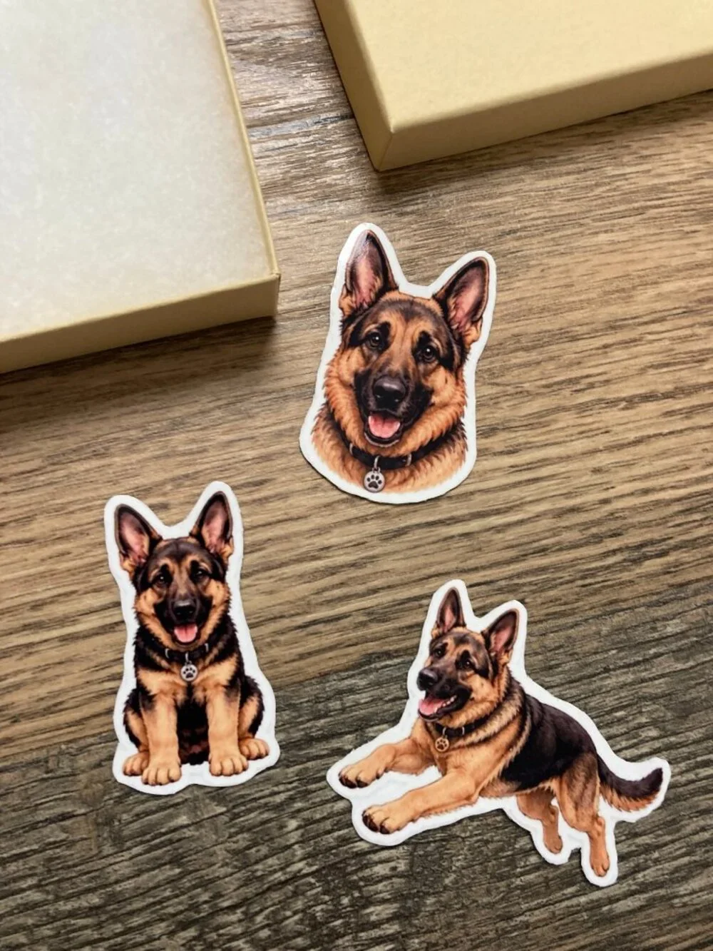 3 German Shepherd Dog Magnets Puppy Fridge Refrigerator Decor Gift Set